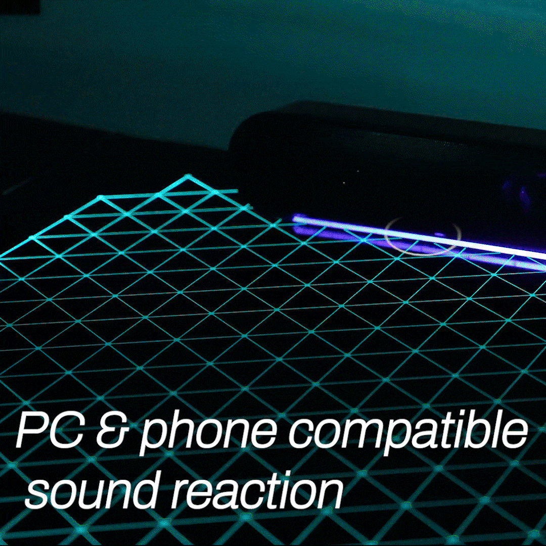Eureka Ergonomic GTG-L60 L-Shaped Rgb Gaming Desk With Pc and Phone Compatible Sound Reaction Lighting Effect.