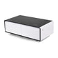 50 inch White Smart Fridge Coffee Table with Bluetooth Speakers, Front Product Image Drawers Closed