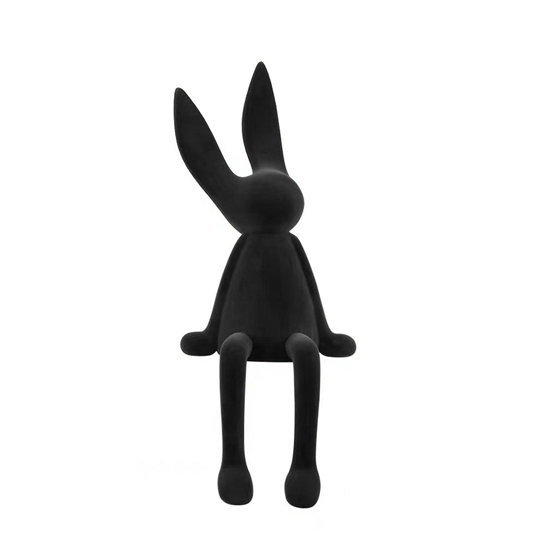 Matte Black HD-06 Rabbit Ornament for Modern Minimalist Home Decor.