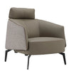 Napa Leather Comfort Ivory Lounge Chair - Gray