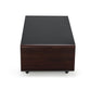 50 inch Walnut Woodgrain Style Smart Fridge Coffee Table with Bluetooth Speakers, Product Image Side, Drawers Closed