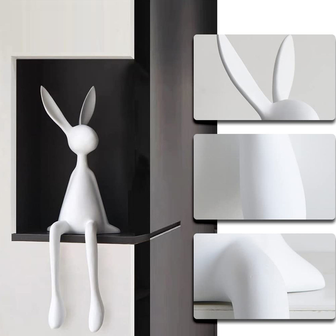 HD-06 White Rabbit Ornament, Minimalist Sculpture, Modern Home Decor, Perfect Gift.