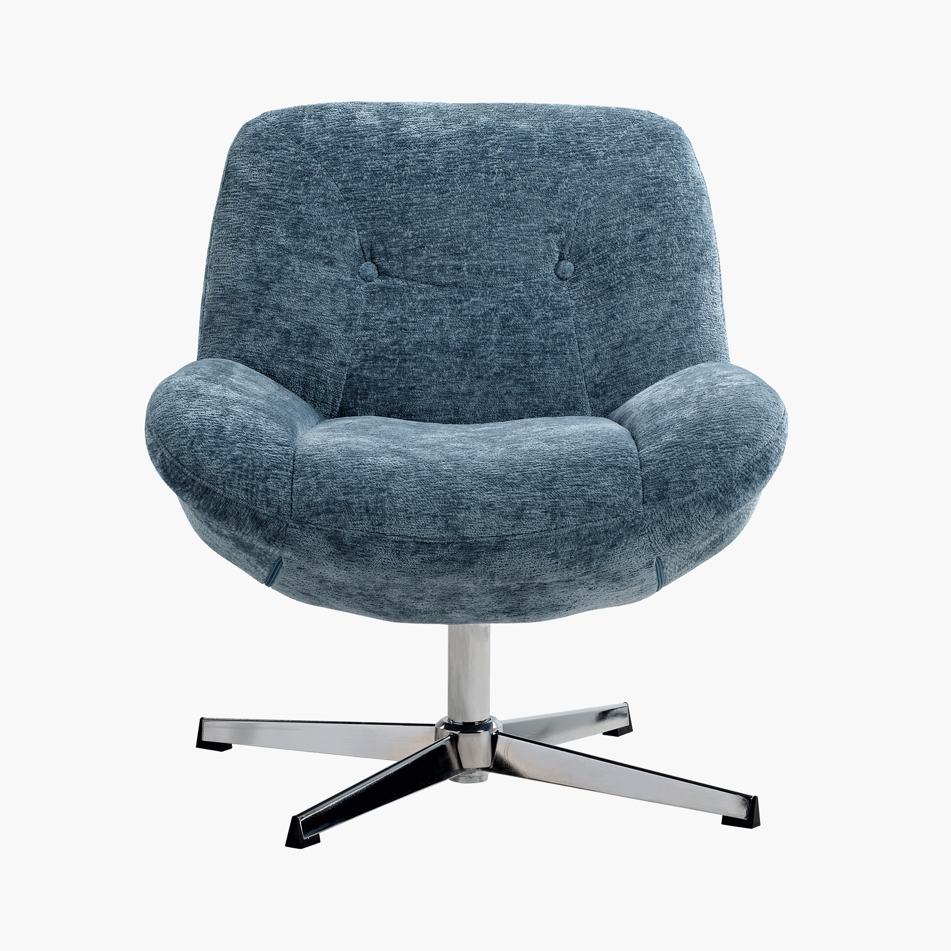 Eureka Ergonomic Henry Chenille Swivel Lounge Chair in Blue With 360° Rotation.