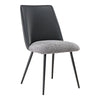 Solace, Upholstered Dining Side Chairs Set of 2, Black Gray - Black