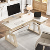 Ark Pro L-Shaped Standing Desk (Sintered Stone, 63"x23") - White