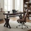 Executive Office Set: Ark SWS Pro Standing Desk & Executive Office Chair - without Brass Strips