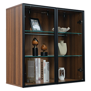 Wall Mounted Curio Cabinet with Glass Doors