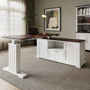 Eureka ARK ES 60'' Executive L-shaped Standing Desk with Storage Cabinets product featured video