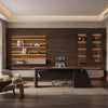 Arundel Dark Walnut Wall System, Shelving & Storage Wall with Led Lighting - Dark Walnut