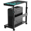 Eureka Ergonomic Mobile Cpu Cart With Height Adjustment, Gaming Mousepad and Wheels.