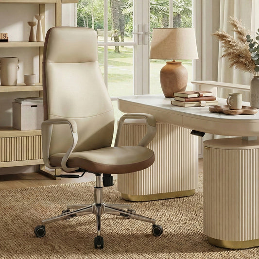 Clara, Faux Leather Executive Ergonomic Office Chair - Eureka Ergonomic Clara Faux Leather Executive Office Chair Front View