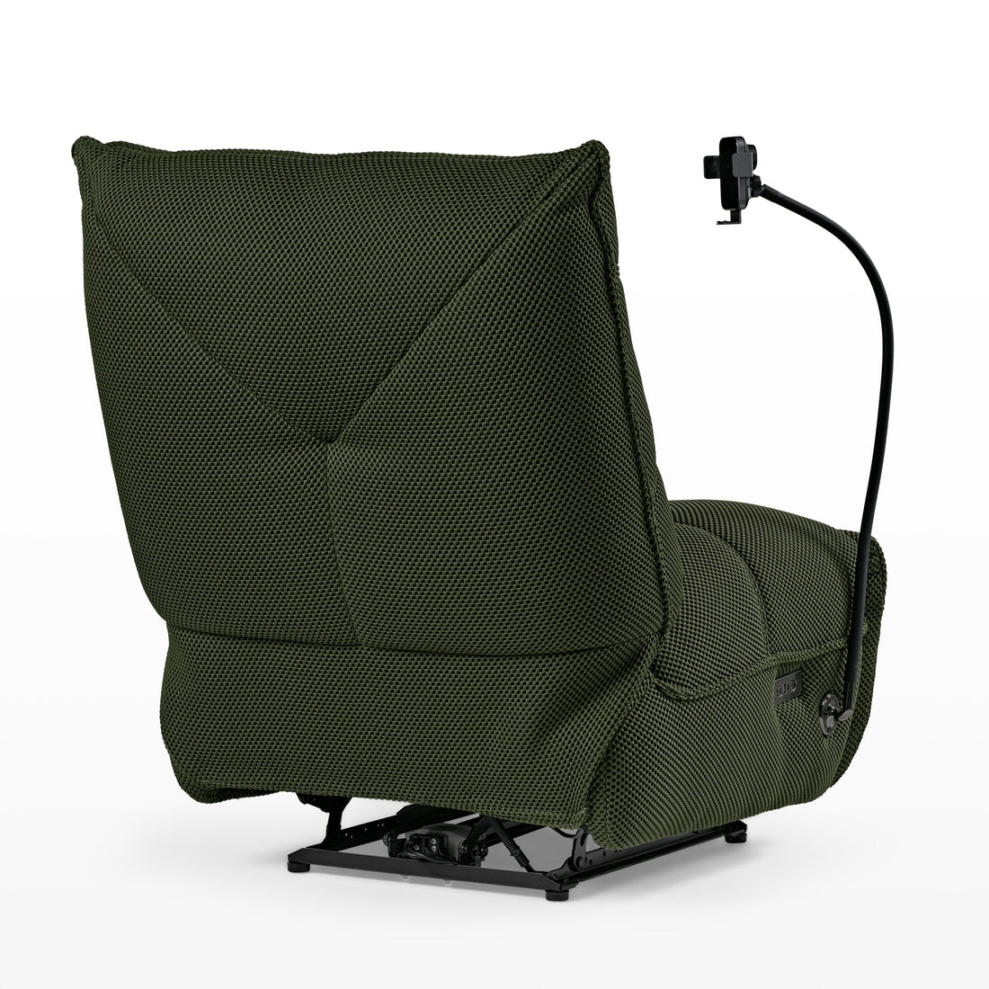 Linx, Recliner with Wireless Charging & USB - Green Linx Power Glider Recliner With Techno 3D Fabric and Phone Holder, Perfect for Modern Living.