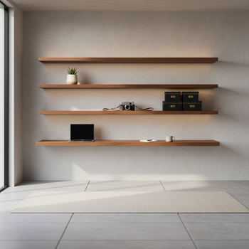 A Clean Setup: Hiding Gear with Wall Shelves