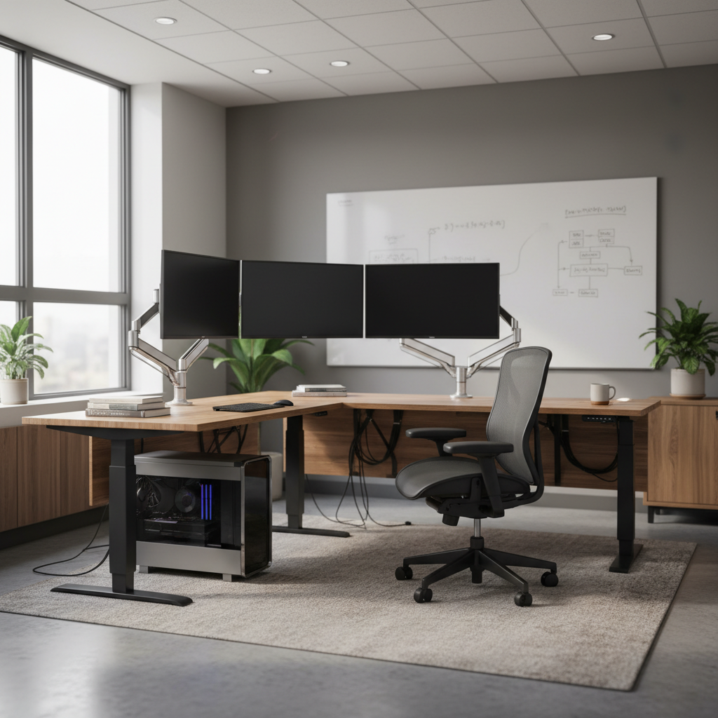 Data-Heavy Research: Why L-Shaped Desks Win for Multi-Monitor Use
