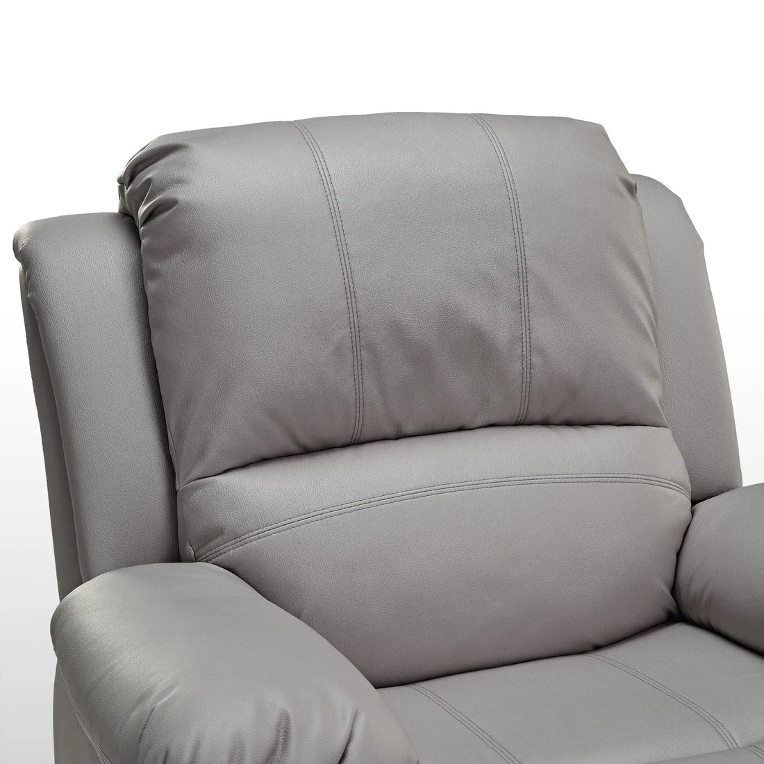 BRONZE GRAY, Manual Recliner Chair Rocking Swivel Single - Bronze Gray Manual Recliner Chair Detail - Comfortable Faux Leather, Ergonomic Design.