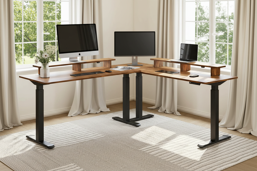 63x29 Office Standing Desk with RGB Monitor Stand - I63-5
