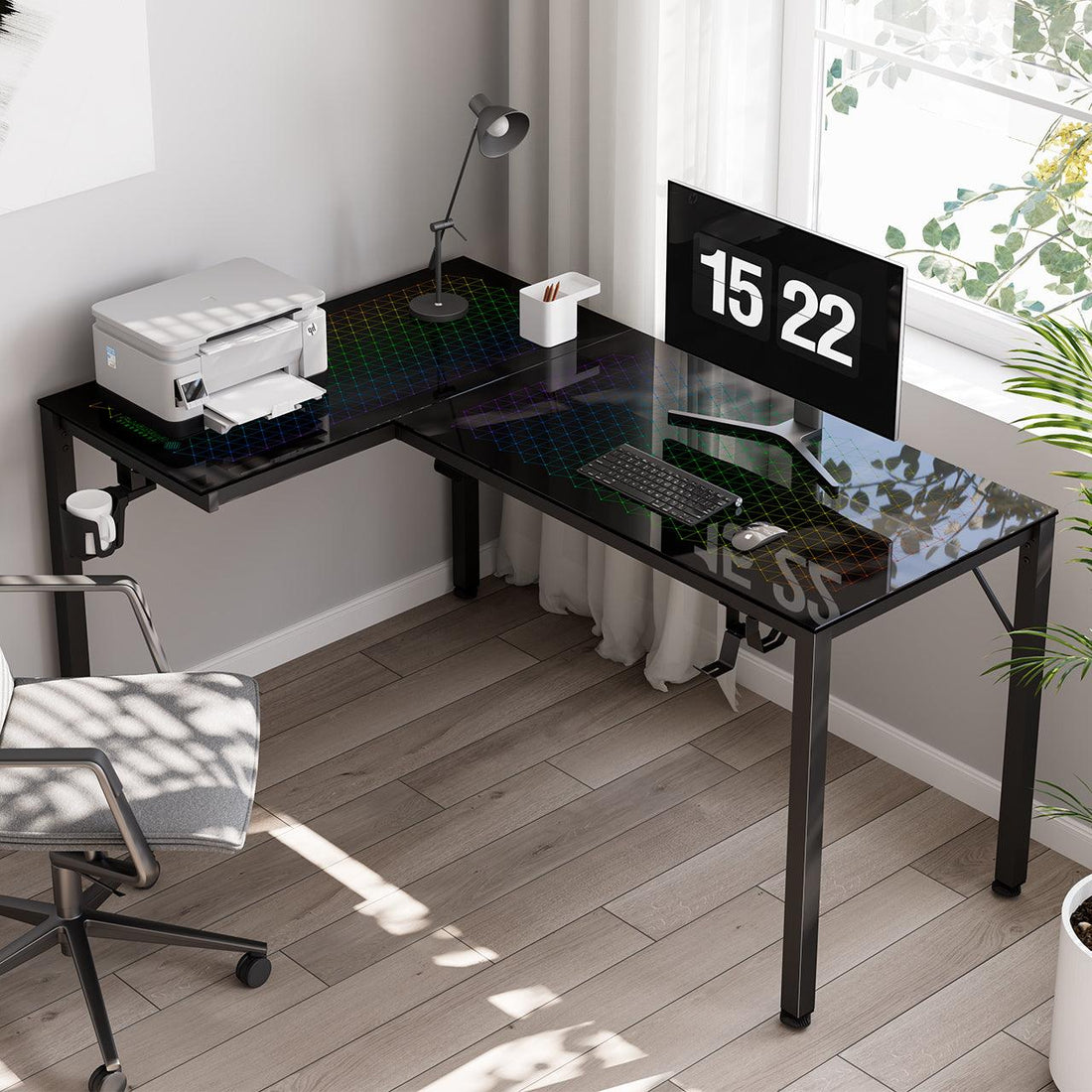 GTG-L60 Glass desk with RGB light