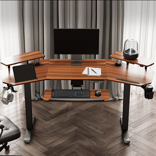 Walnut Aero Pro Wing-Shaped Standing Desk (72"x23")