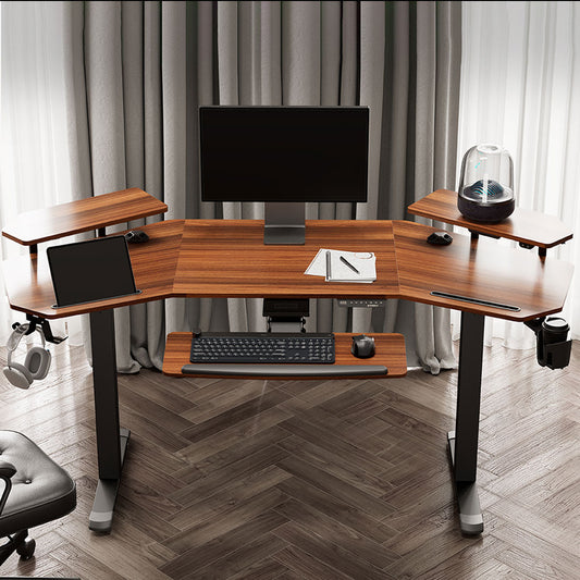 Walnut Aero Pro Wing-Shaped Standing Desk (72"x23")