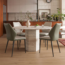 Ember, Upholstered Dining Side Chair Set of 2, Gray & Bottle Green