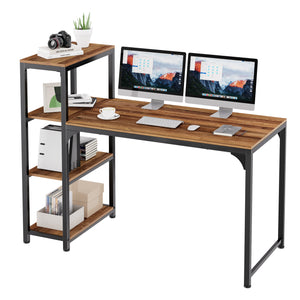 43" Computer Desk with 4-Tier Open Storage Shelves