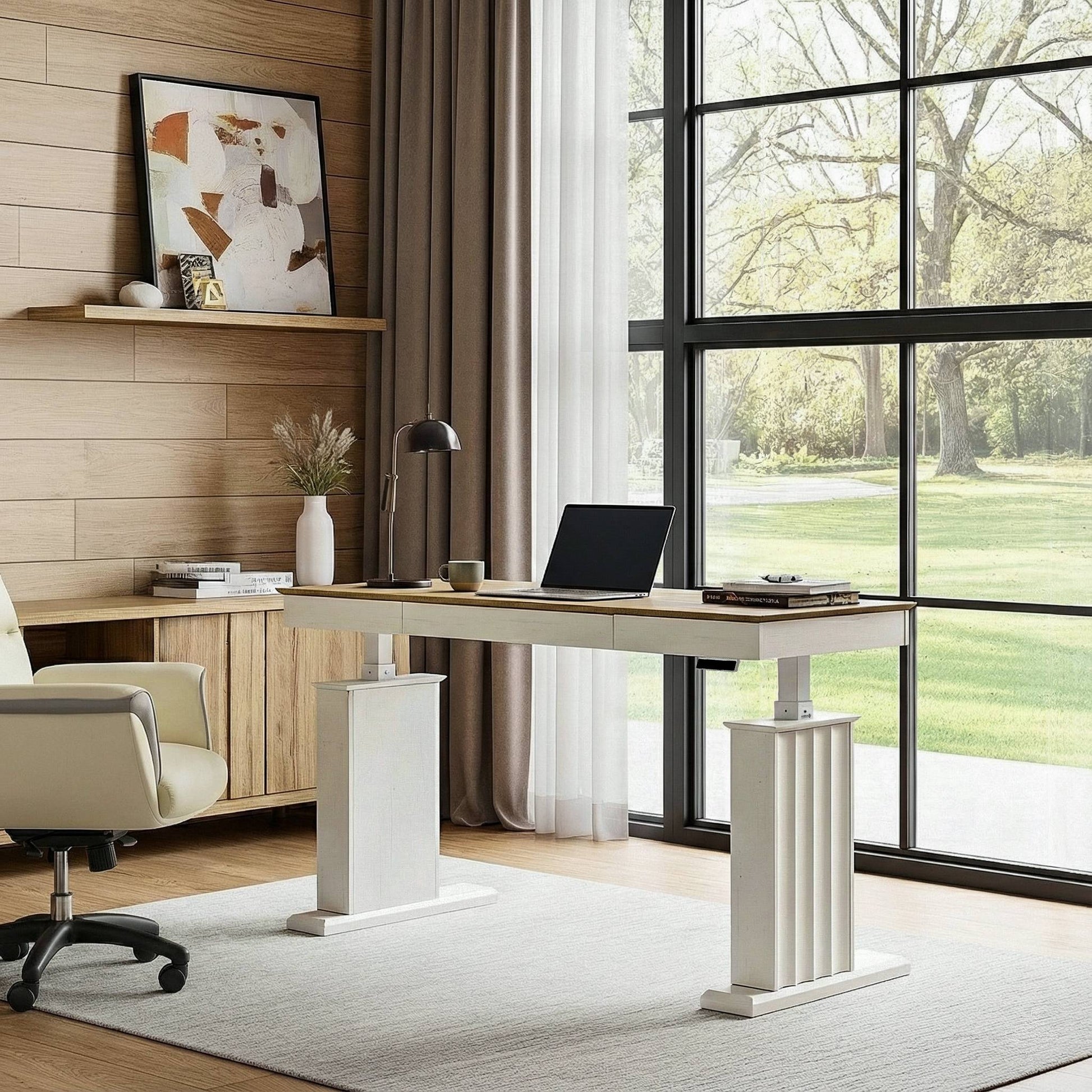 Eureka Ergonomic Ark SD Standing Desk Product Showcase in a Modern Home Office Setting.