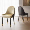 Italian-style Faux Leather Dining Chairs Set of 2, Dark Brown & Beige - Dark Brown & Beige