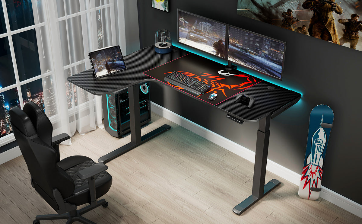 EUREKA ERGONOMIC Standing Desk L Shaped, 60 Inch Gaming Desk