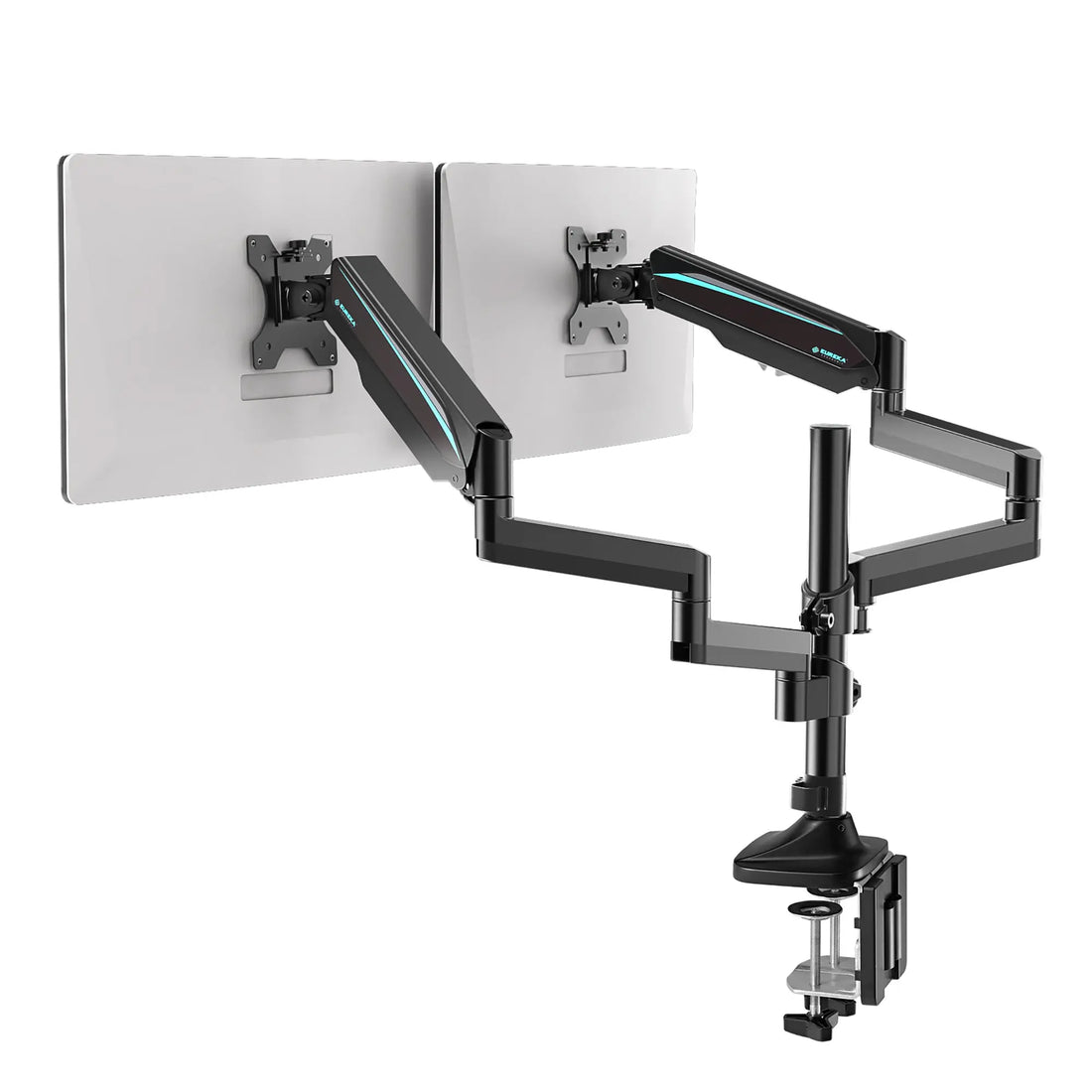 Dual Monitor Arm Fully Adjustable with 3-Section Extended Design for Office
