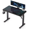 GTG-G47, 47x23 Glass Desktop Gaming Standing Desk - Black