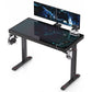 GTG 47 inch height adjustable RGB glass desk, gaming desk, RGB lighting, versatile design great for gaming room, work from home, content creation, sturdy standing desk, Dual Monitor, Lifestyle image 