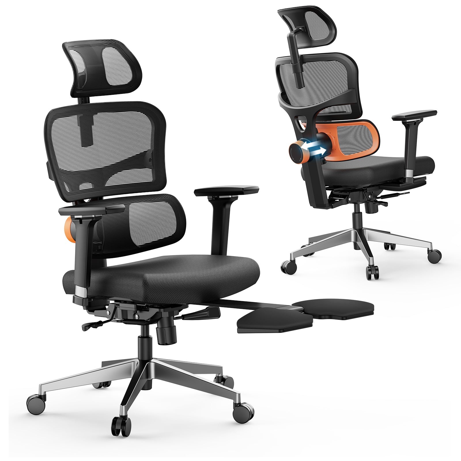 Eureka Dynamic Lumbar Support High Back Office Chair with Footrest