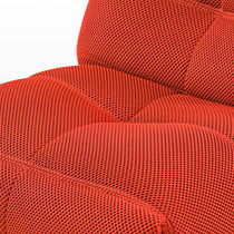 Linx Power Glider Recliner Detail: Red Techno 3D Fabric With Diamond Stitching, Ergonomic Comfort.