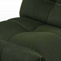 Green Techno 3D Fabric Detail On Linx Power Glider Recliner Backrest, Breathable and Ergonomic Design.