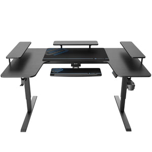 Eureka Ergonomic 74 U-Shaped Standing Desk With Accessories for Ergonomic Workspace in Black.