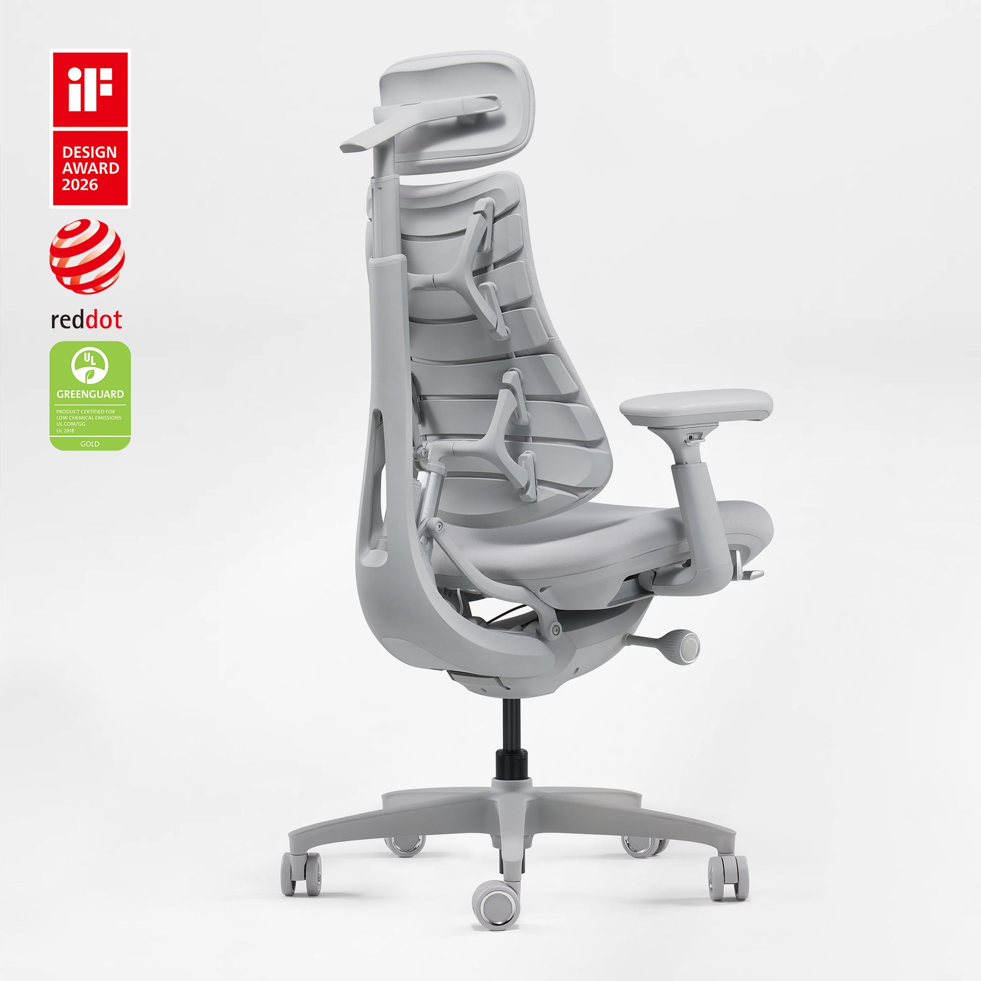 LiberNovo Omni Ergonomic Office Chair featuring Bionic FlexFit Backrest for Dynamic Spinal Support, Space Grey