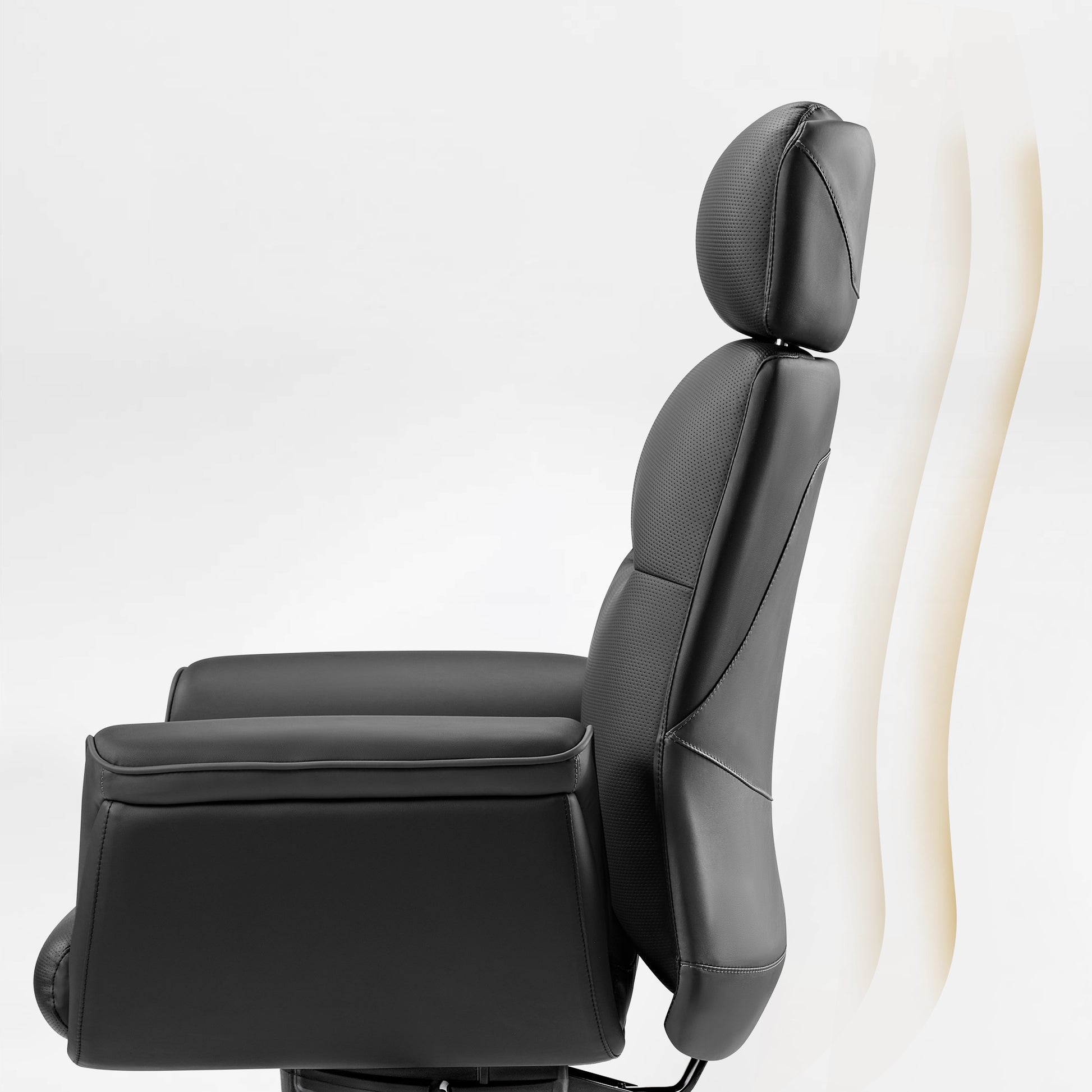Royal Executive Office Chair Black Microfiber Leather Frame, Ergonomic Design for Optimal Support.