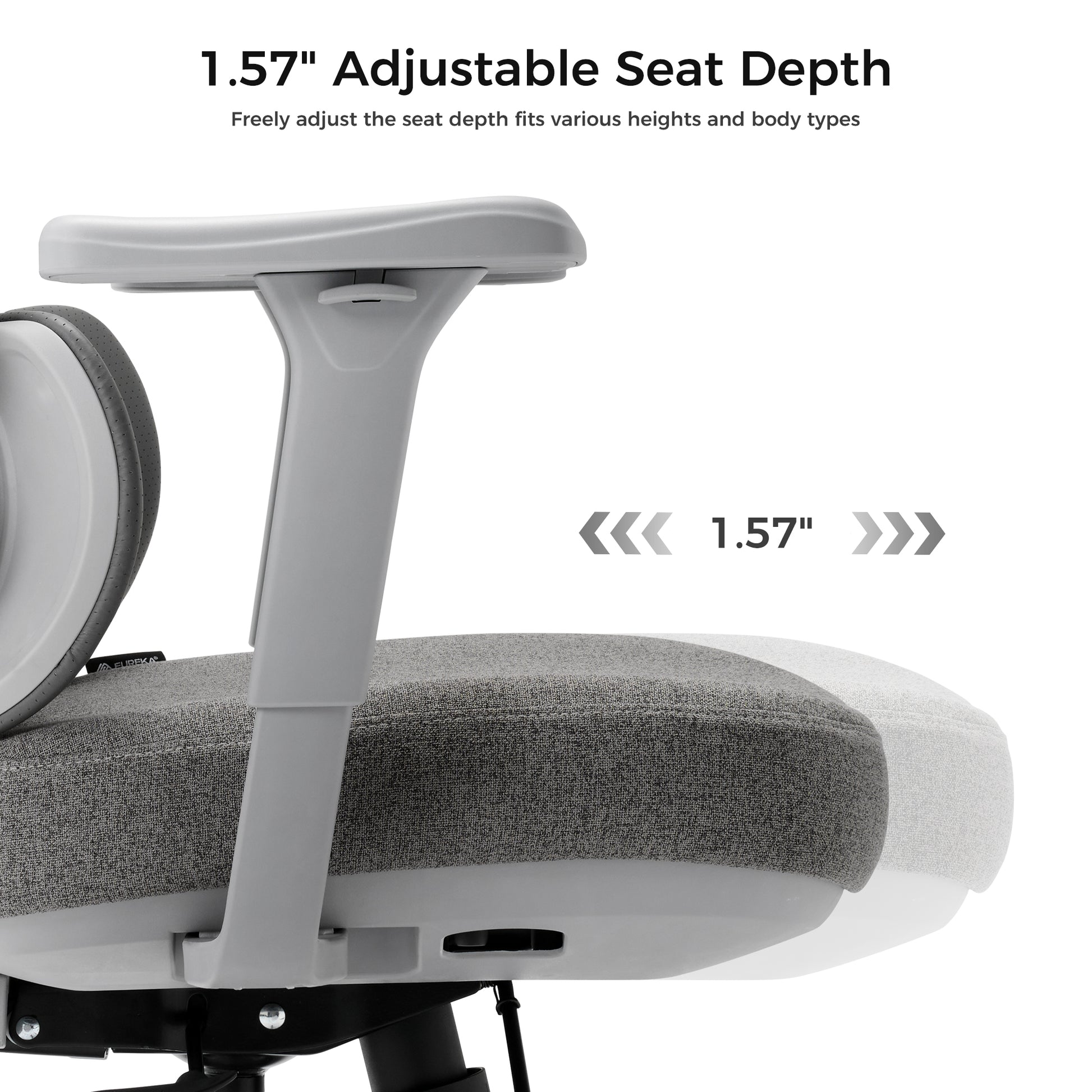 Adjustable Seat Depth Gray