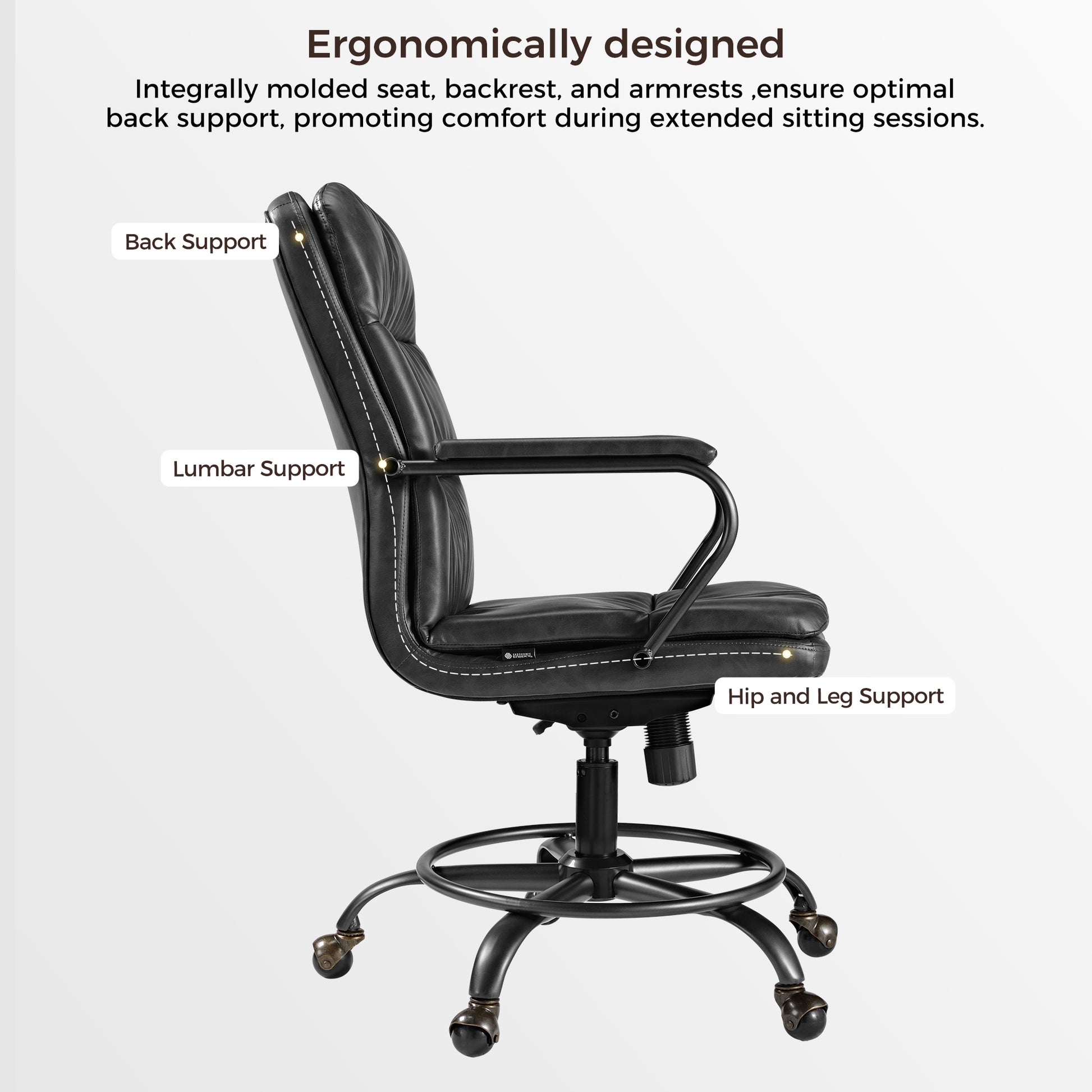 Ergonomically designed gray office chair