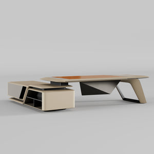 Zen Lunar, Customizable Executive Desk & Bookcase