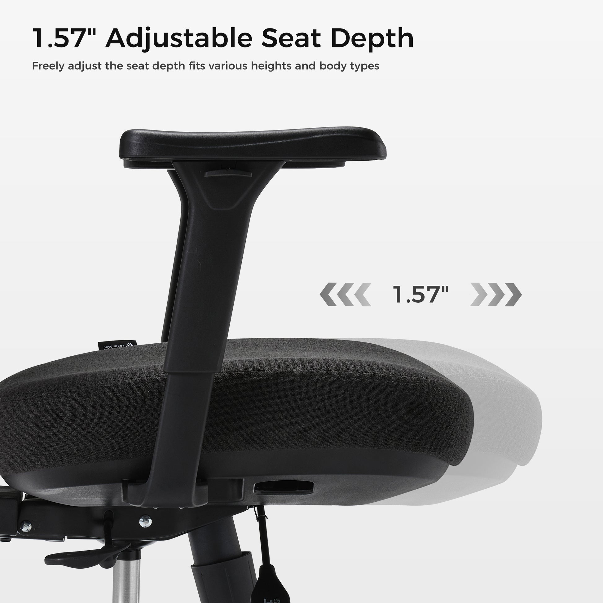 Adjustable Seat Depth Black