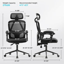 Nero Ergonomic Office Chair With Dimensions and Specifications for Ergonomic Home Office Comfort.