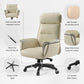 Royal Executive Office Chair - Beige Pu Leather, Ergonomic Design With Integrated Cushion and 5-Star Base.