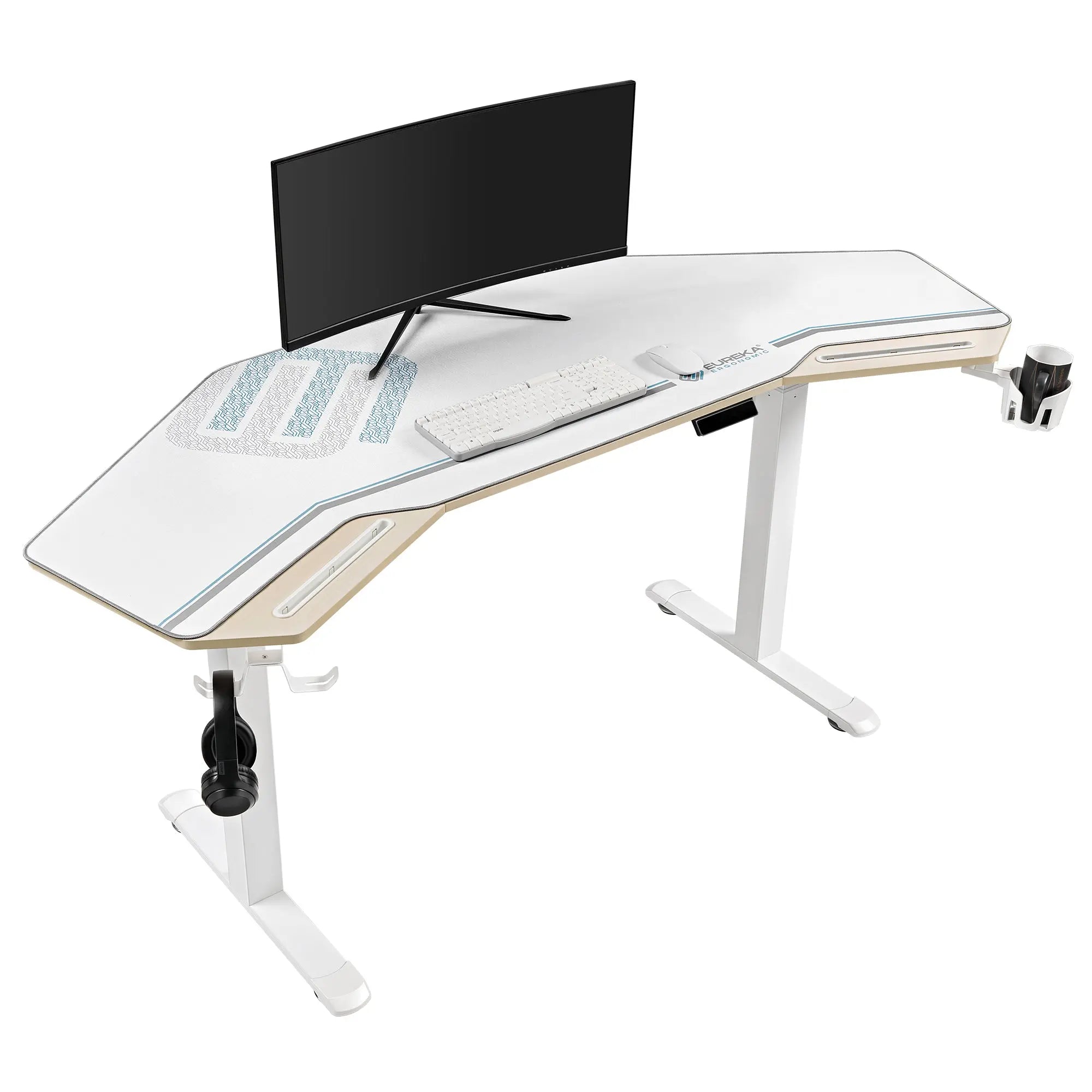 Eureka Ergonomic 72'' Wing shape Standing Desk with Accessories Set