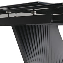 Charlotte Extendable Dining Table Black Metal Leg Detail, Modern Design.