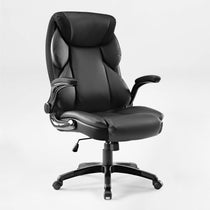 Galene Black Faux Leather Office Chair, Ergonomic Design, Workspace Comfort.