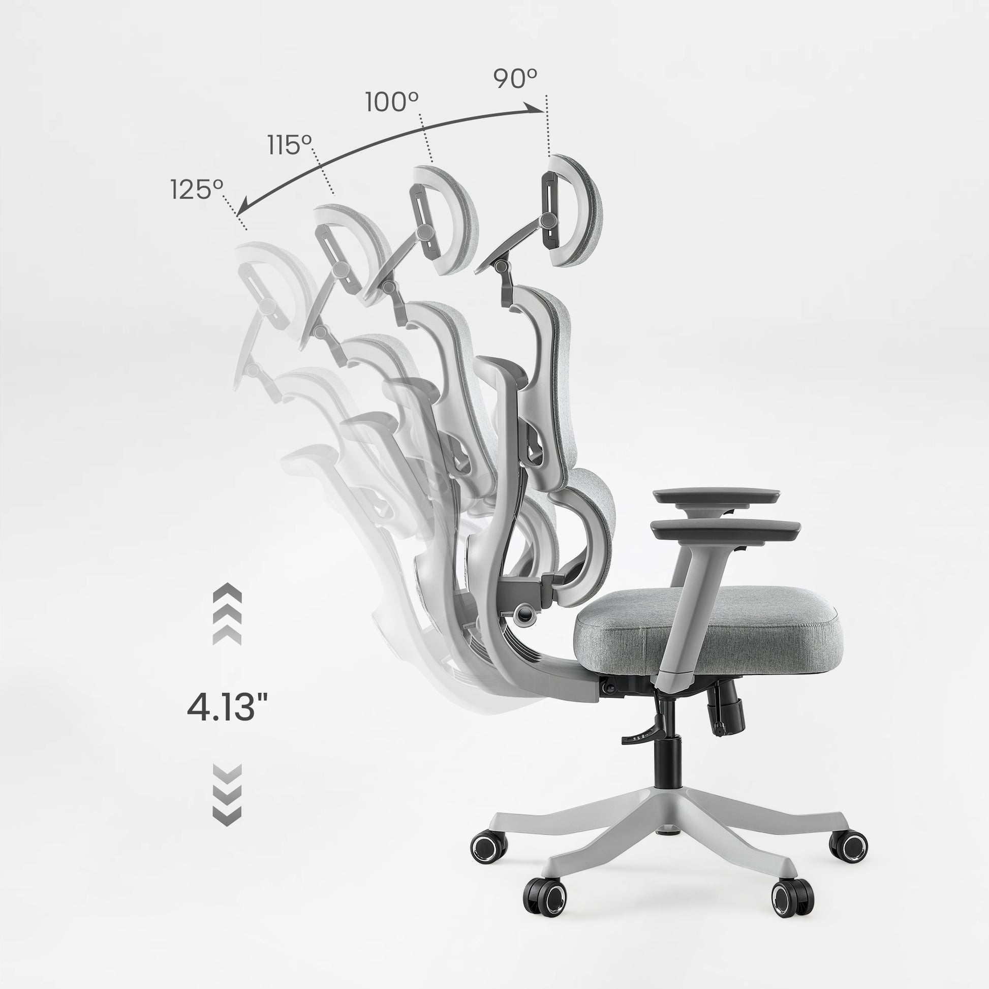 Tilt function, Silver Gray, Fabric