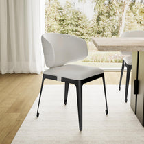 Chateau Dining Chair in Off-White With Black Legs, Modern Design. Contemporary Dining Room Furniture.