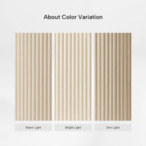 Eureka Ergonomic Opal Executive Fixed Height Desk wood finish color variation under warm, bright, and dim light.