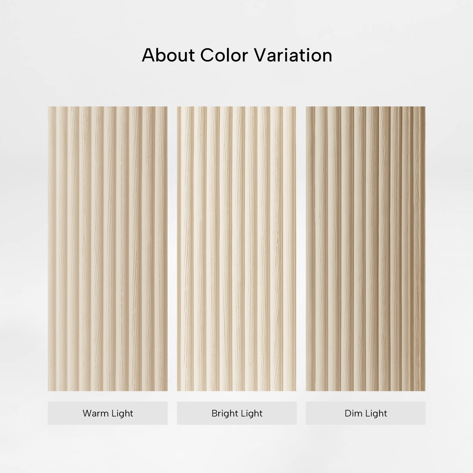 Eureka Ergonomic Opal Executive Fixed Height Desk wood finish color variation under warm, bright, and dim light.